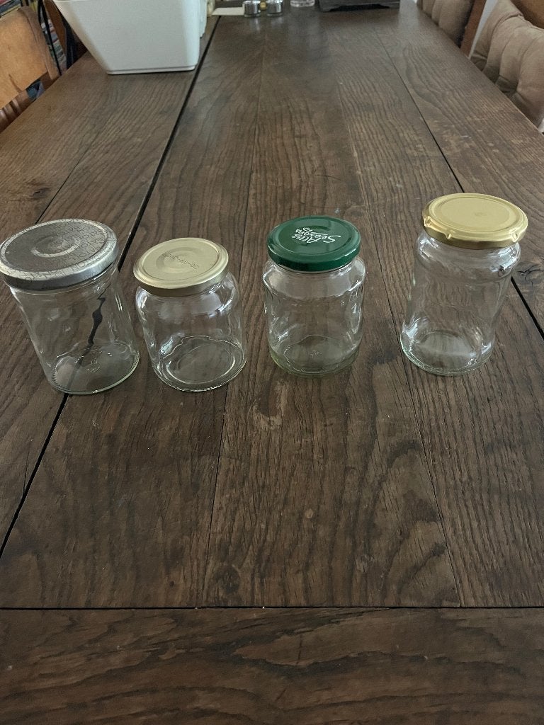 Gevraagd: glazen potjes met deksel, Overige typen, Ophalen, Gebruikt, Glas