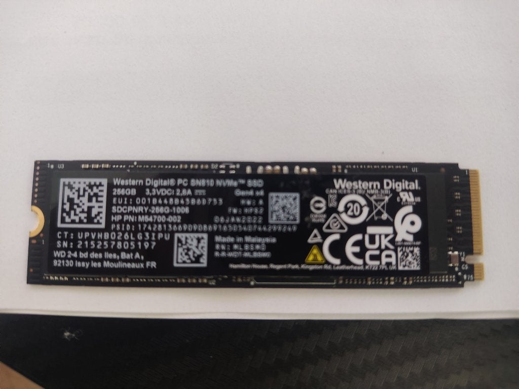 WD PC SN810 256GB NVMe SSD – M.2 PCIe 4.0 x4, Computers en Software, SSD, Zo goed als nieuw, Overige aansluitingen, Laptop