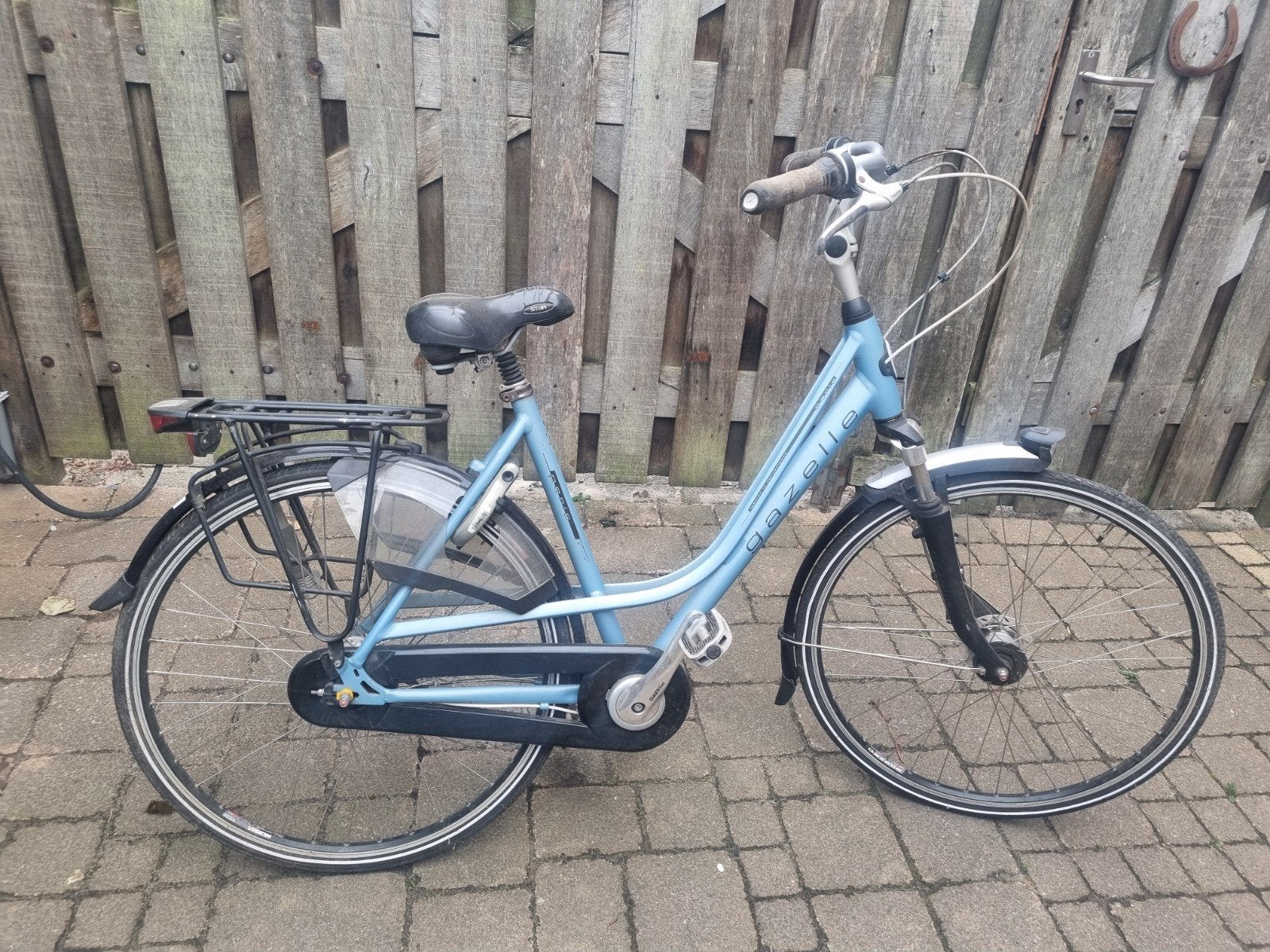 Gazelle damesfiets - Lichtblauw, goede staat, Ophalen, Velgrem, Versnellingen, Gazelle