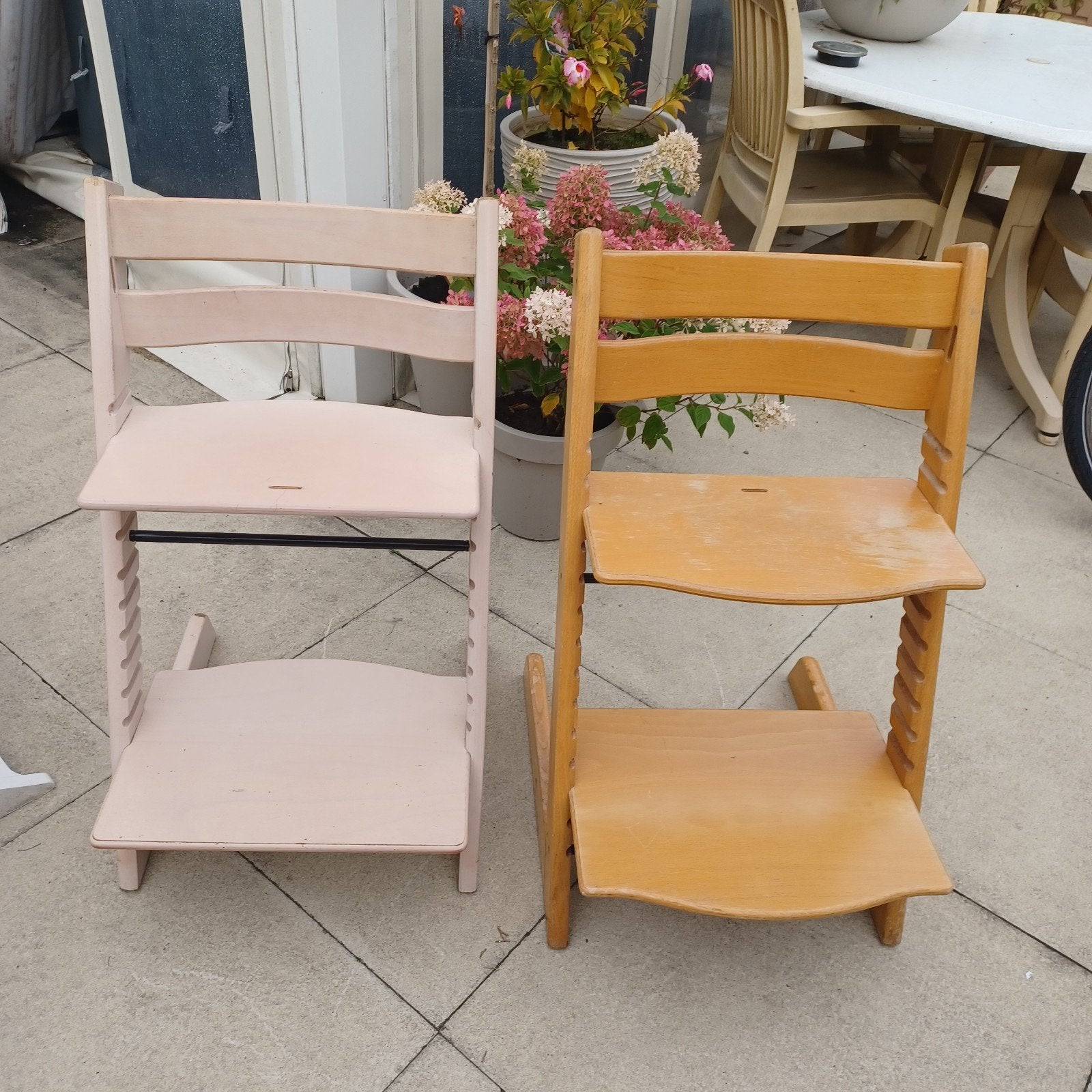 stokke tripp trapp kinderstoel 65€ en 55€, Ophalen of Verzenden, Gebruikt, Meegroeistoel