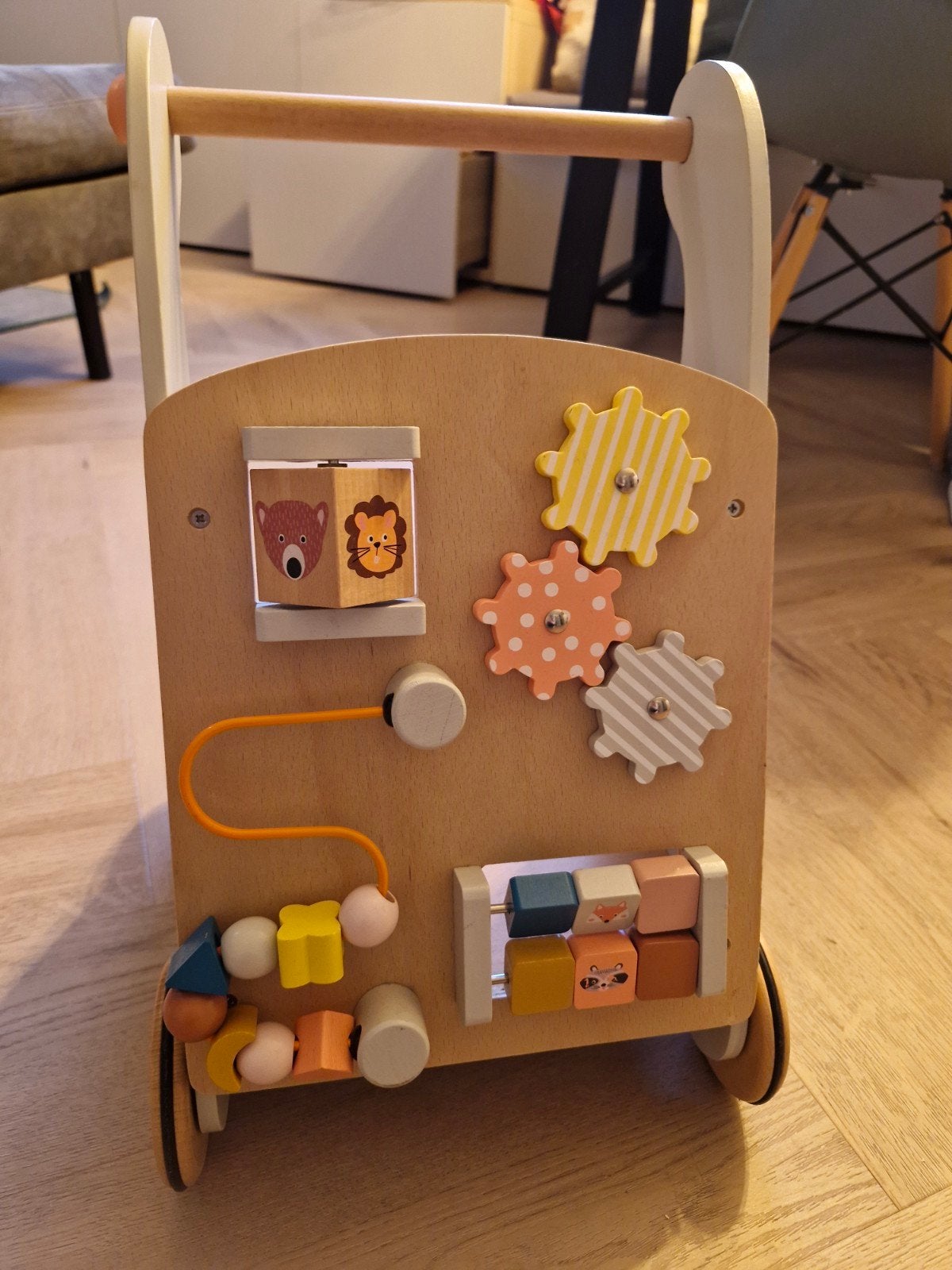 Houten loopwagen, Kinderen en Baby's, Speelgoed | Houten speelgoed, Ophalen, Gebruikt, Duw- of Trekspeelgoed