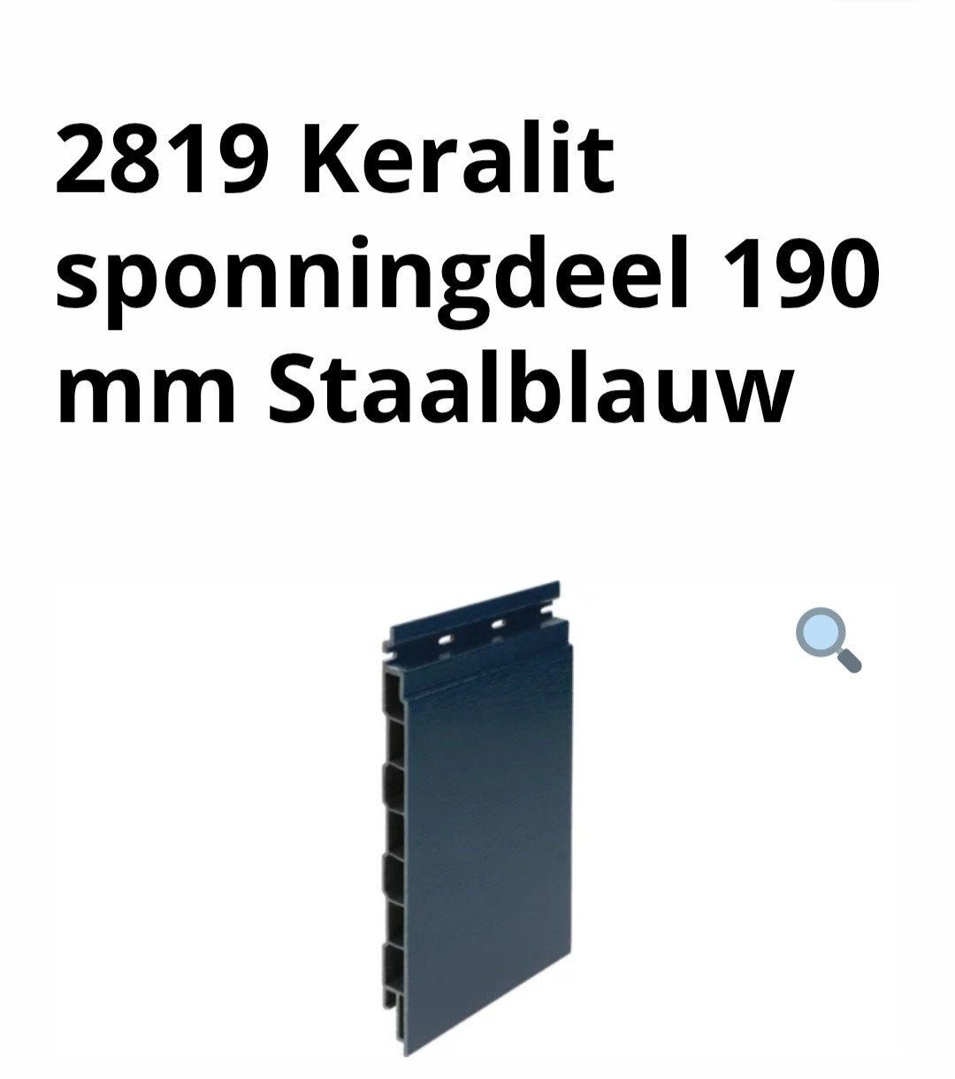 Keralit Staalblauw Sponningdeel 190 mm ral 5011
ral 7021
1x, Ophalen of Verzenden