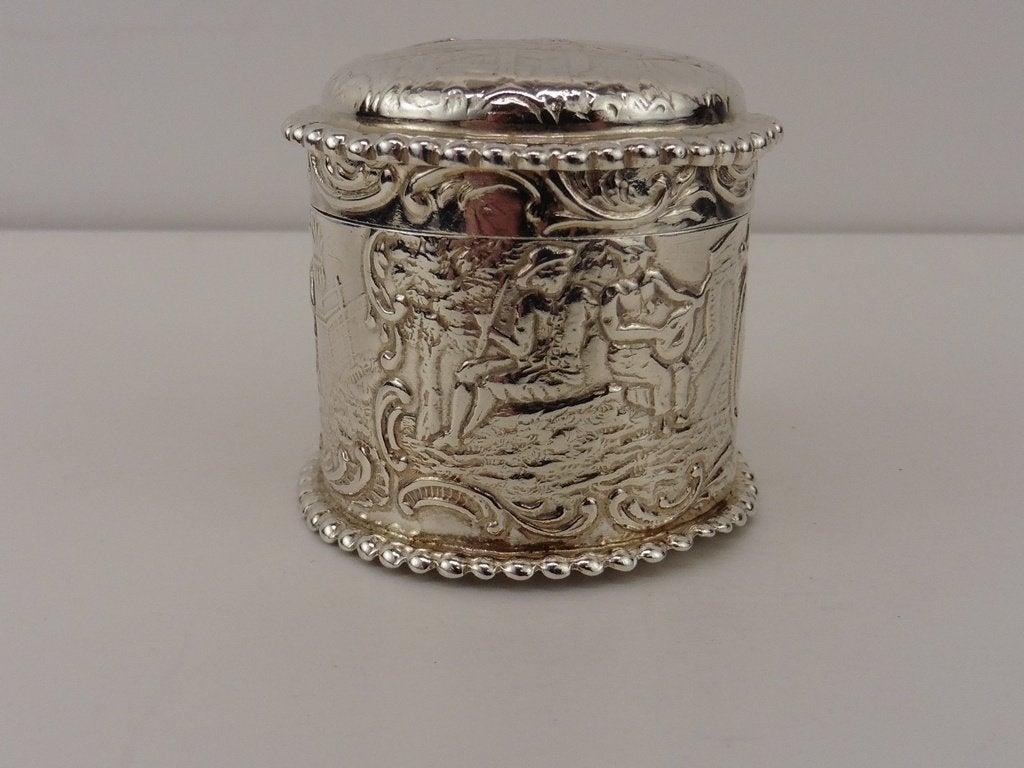 Zilveren lodereindoosje                                  Z30, Antiek en Kunst, Ophalen of Verzenden, Zilver