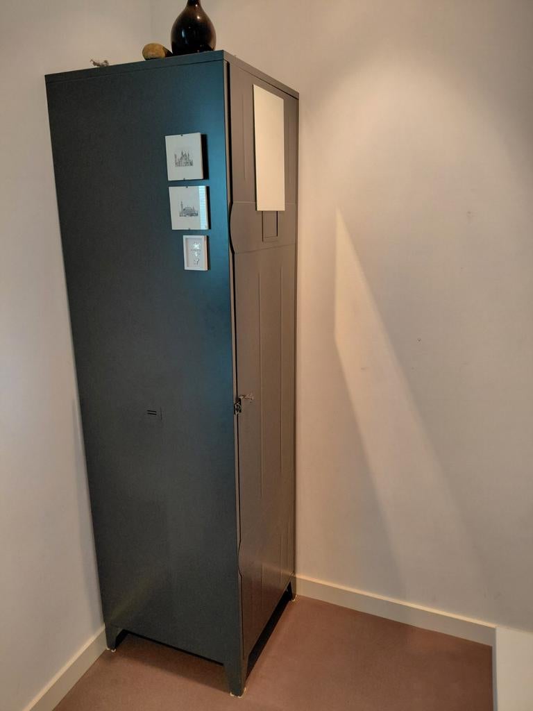 Grijze locker met extra bergruimte - 50x52x181 cm, Huis en Inrichting, Ophalen of Verzenden, Gebruikt, Industrieel