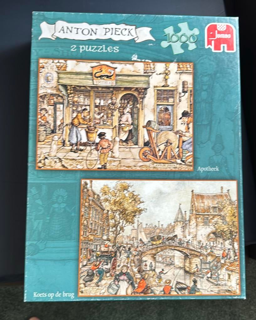 Anton Pieck puzzel 2 in een doos, Ophalen, 500 t/m 1500 stukjes, Zo goed als nieuw