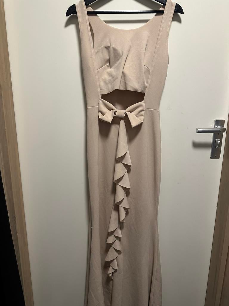 Gala Jurk Beige maat M, Ophalen of Verzenden, Zo goed als nieuw, Beige, Galajurk