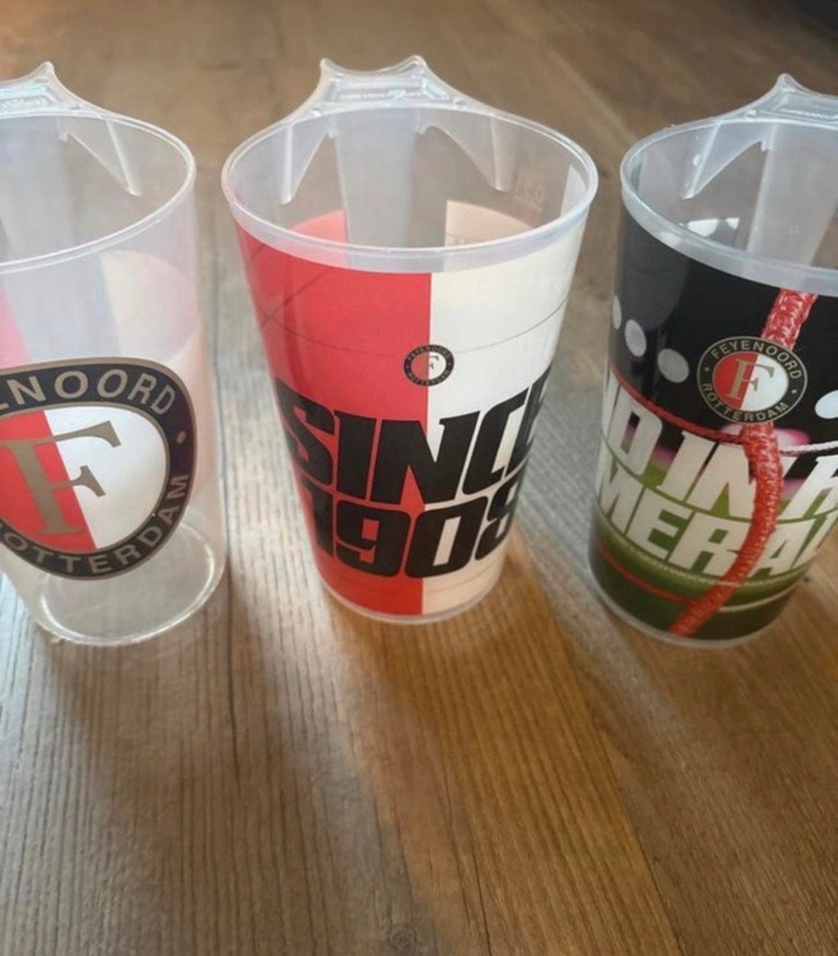 Feyenoord Drinkbekers - Set van 3, Verzamelen, Ophalen of Verzenden, Gebruikt, Feyenoord, Overige typen