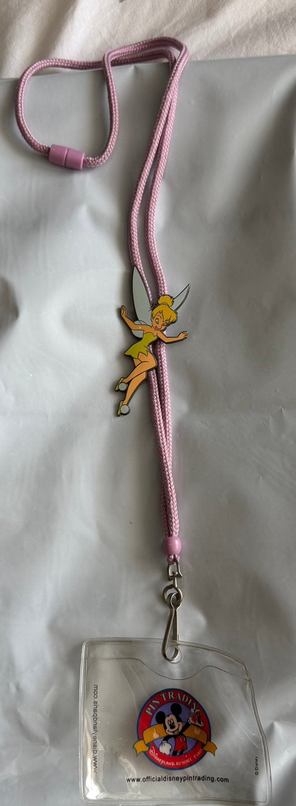 Vintage Disney Tinker Bell Lanyard - Roze Koord, Ophalen of Verzenden, Peter Pan of Pinokkio, Gebruikt, Overige typen