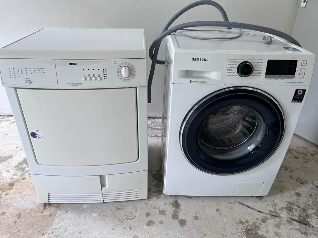 Samsung EcoBubble wasmachine  + Zanussi wasdroger, Witgoed en Apparatuur, Wasmachines, 6 tot 8 kg, Ophalen, 1200 tot 1600 toeren