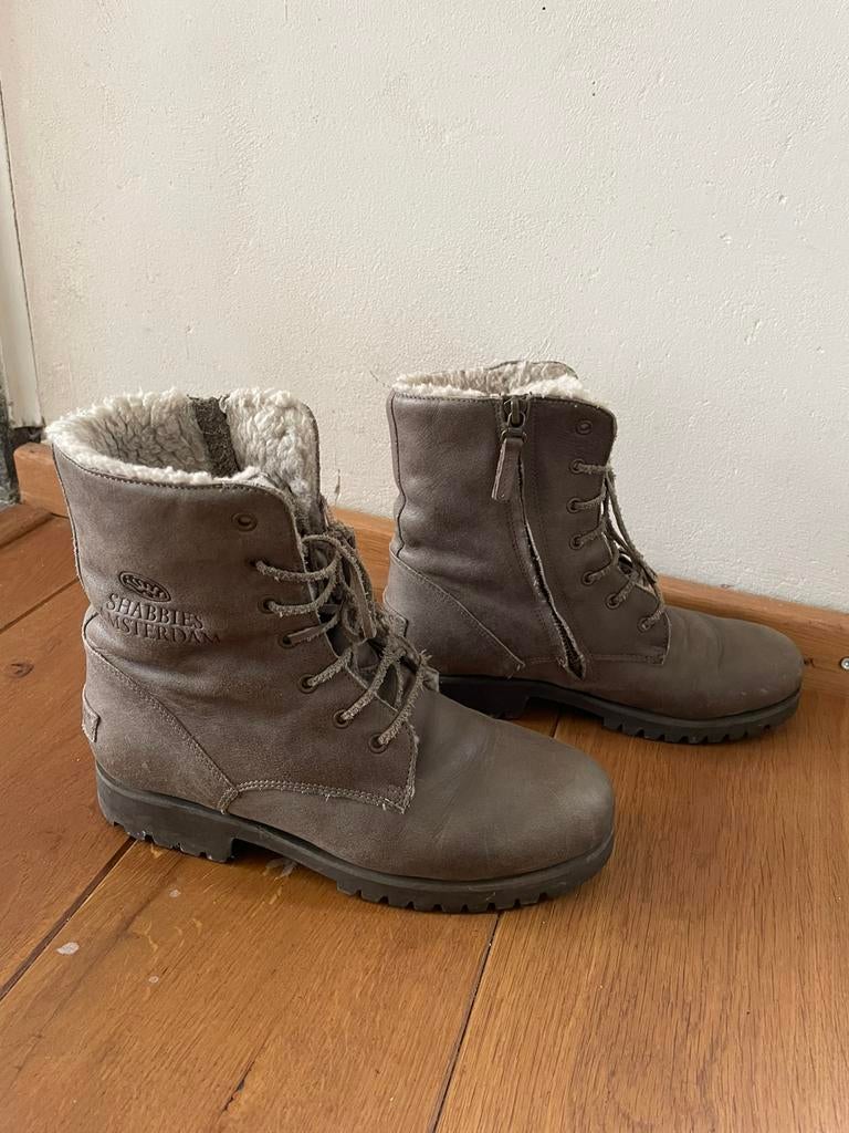 Shabbies veterlaarsjes wolgevoerd mt 39, Ophalen of Verzenden, Zo goed als nieuw, Grijs