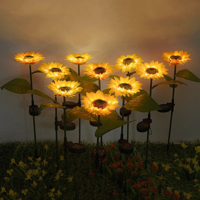 Lichtgevende Zonnebloem Solar Lamp Tuin Decoratie Kunstplant, Verzenden, Nieuw, Kunstbloem