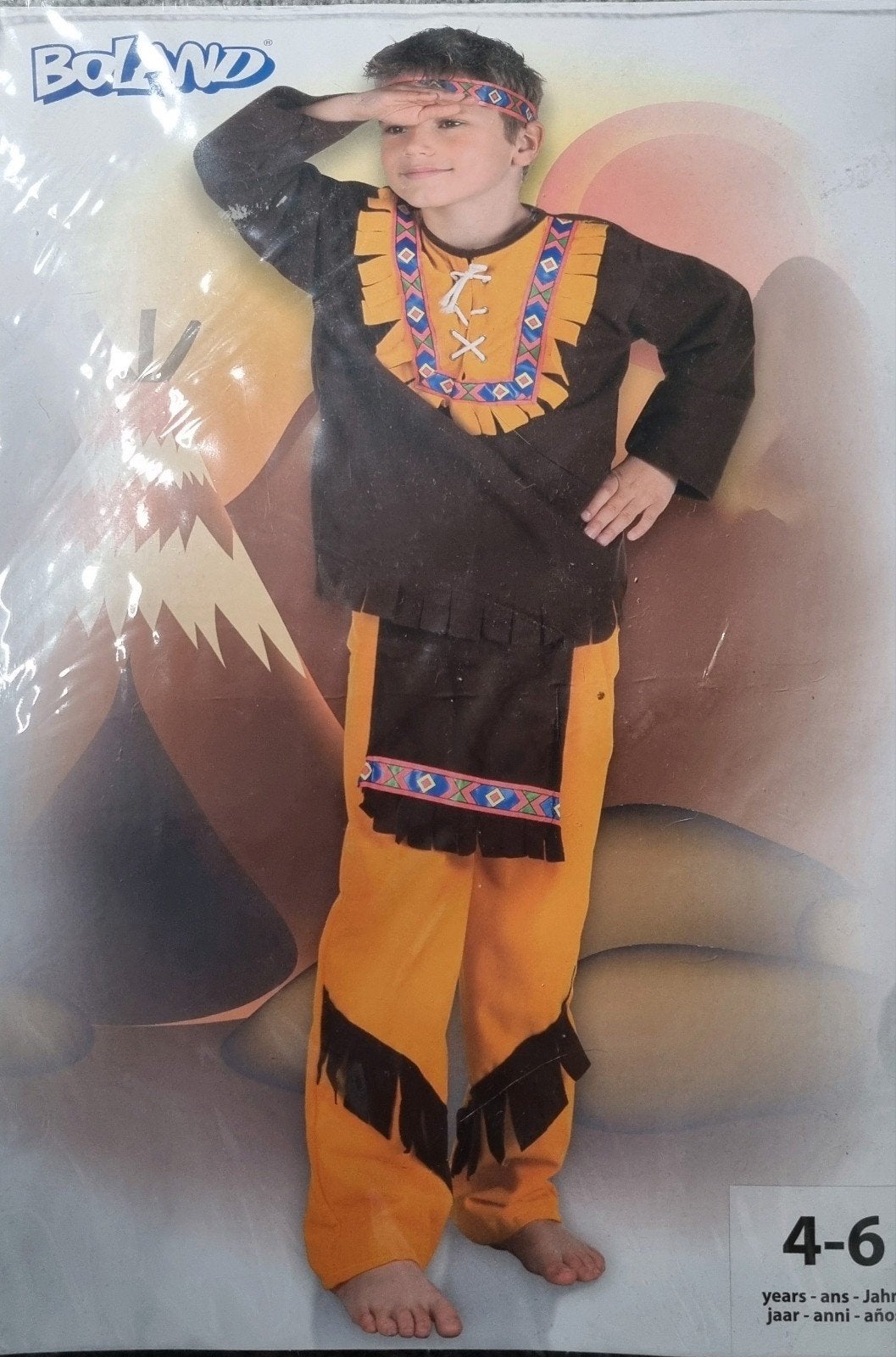 Boland Indianen Pak Kind 4-6 Jaar - Zo goed als nieuw, Ophalen, Zo goed als nieuw, Jongen of Meisje