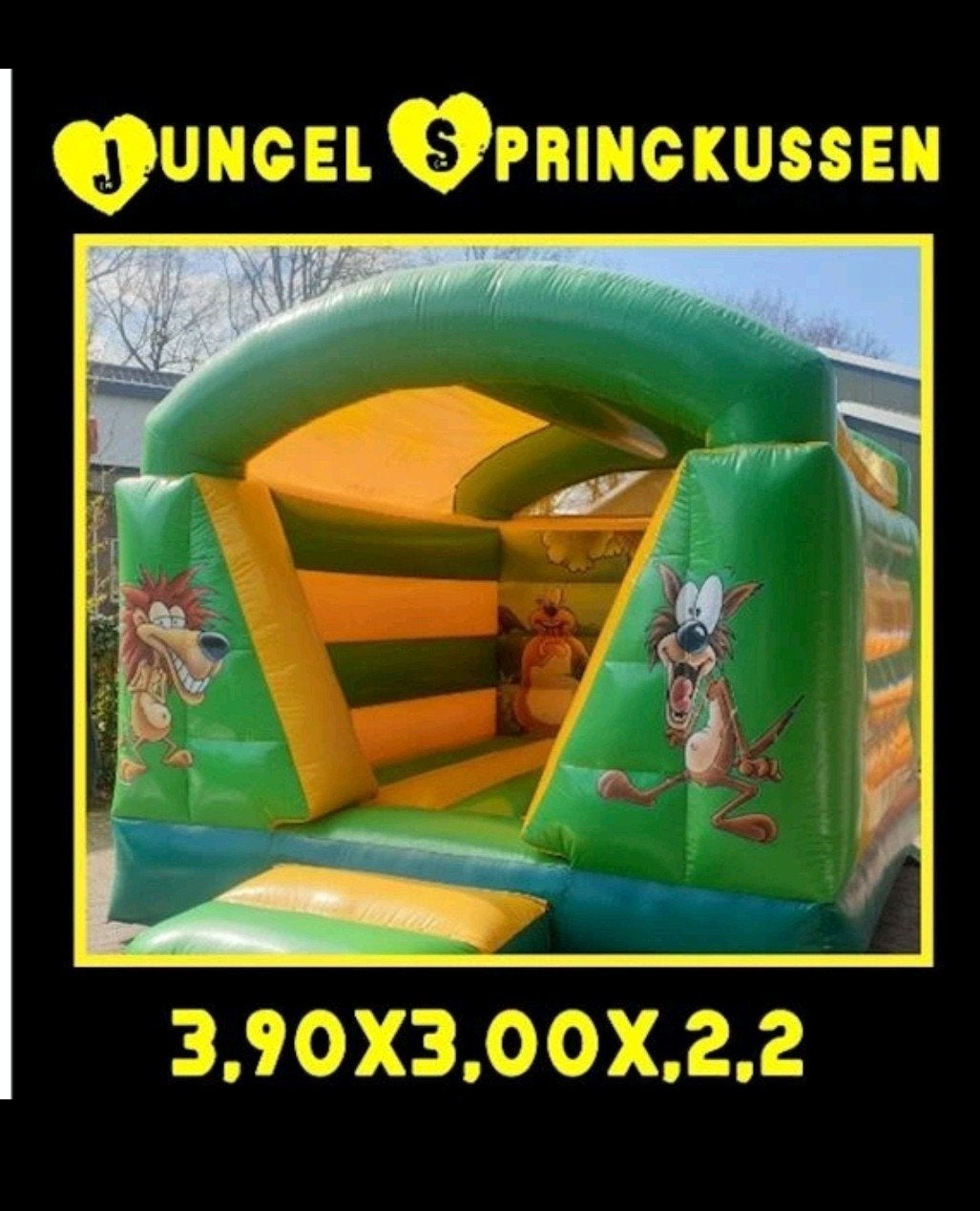 Jungle Springkussen 4x3m met blower en certificaat, Ophalen, Nieuw