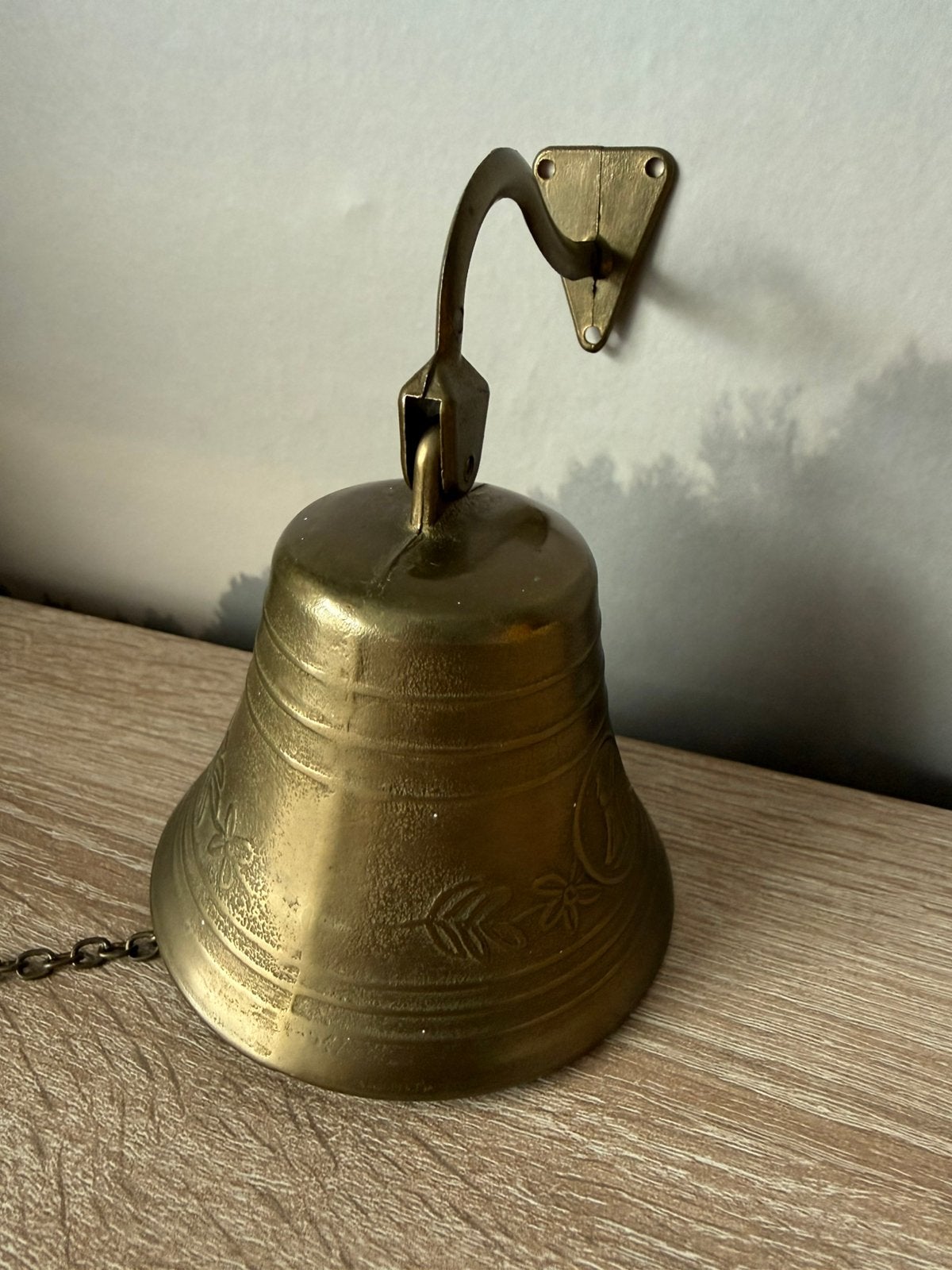 Vintage Messing Deurbel / Wandbel met Engel & Ketting, Ophalen of Verzenden