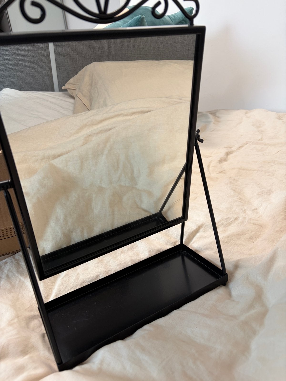 IKEA KARMSUND Tafelspiegel, zwart, Huis en Inrichting, Woonaccessoires | Spiegels, Minder dan 50 cm, Ophalen of Verzenden, Zo goed als nieuw