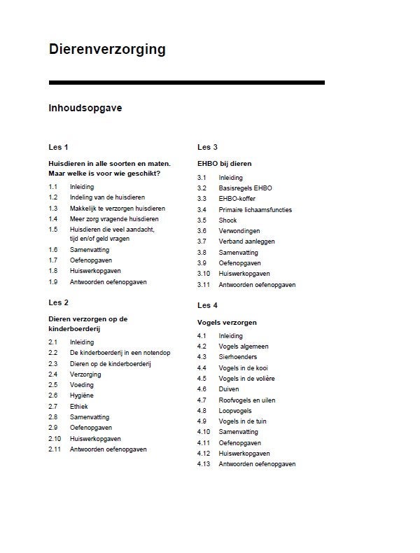 Cursus Dierenverzorging, Ophalen, Alpha