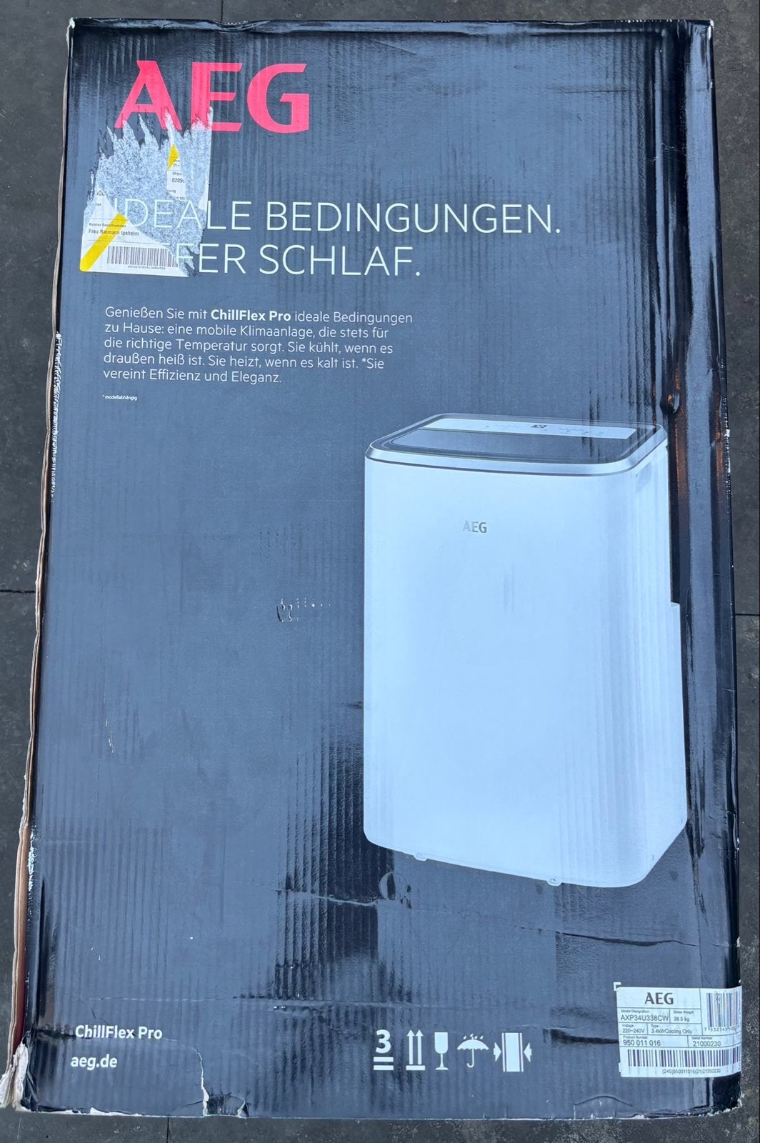 AEG ChillFlex Pro Mobiele Airco - Koelen en Verwarmen, Ophalen, Minder dan 60 m³, 3 snelheden of meer, Zo goed als nieuw