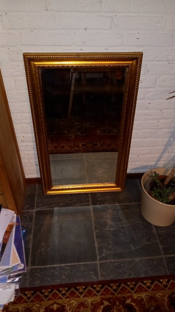 spiegel, Huis en Inrichting, Woonaccessoires | Spiegels, Ophalen, Gebruikt, Rechthoekig, Minder dan 100 cm