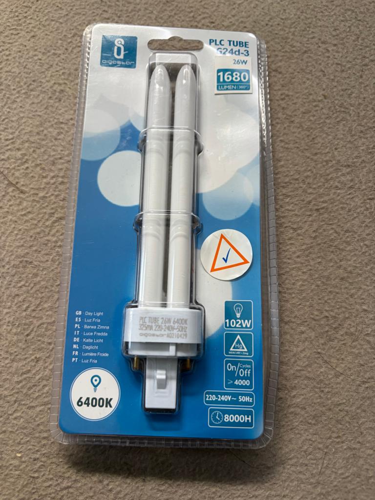 Nieuwe Aigostar PLC Tube spaarlamp G24d-3 26W 6400K, Verzenden, Nieuw, Overige fittingen, Overige typen