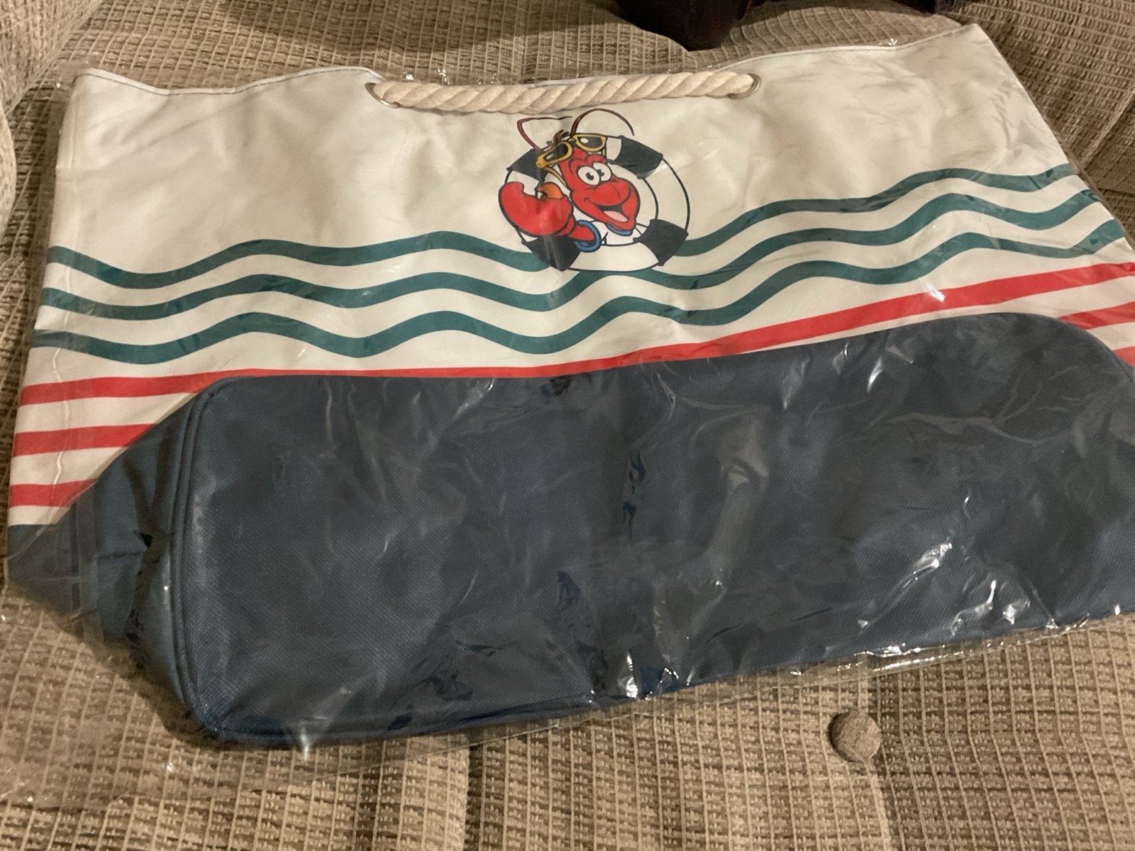 Nieuwe Juliana Hoeve strandtas met kreeft design, Ophalen of Verzenden, Nieuw, Wit, Shopper