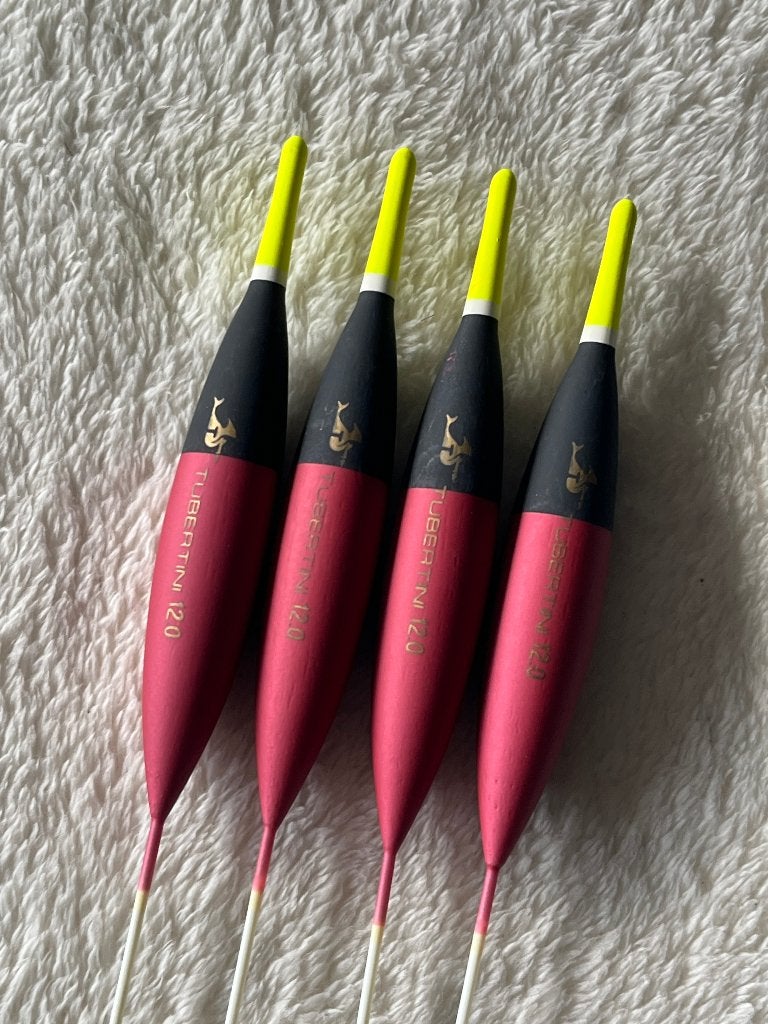 adv 162 / NIEUW set 4 dobbers TUBERTINI, Watersport en Boten, Ophalen of Verzenden, Nieuw, Dobber of Lood