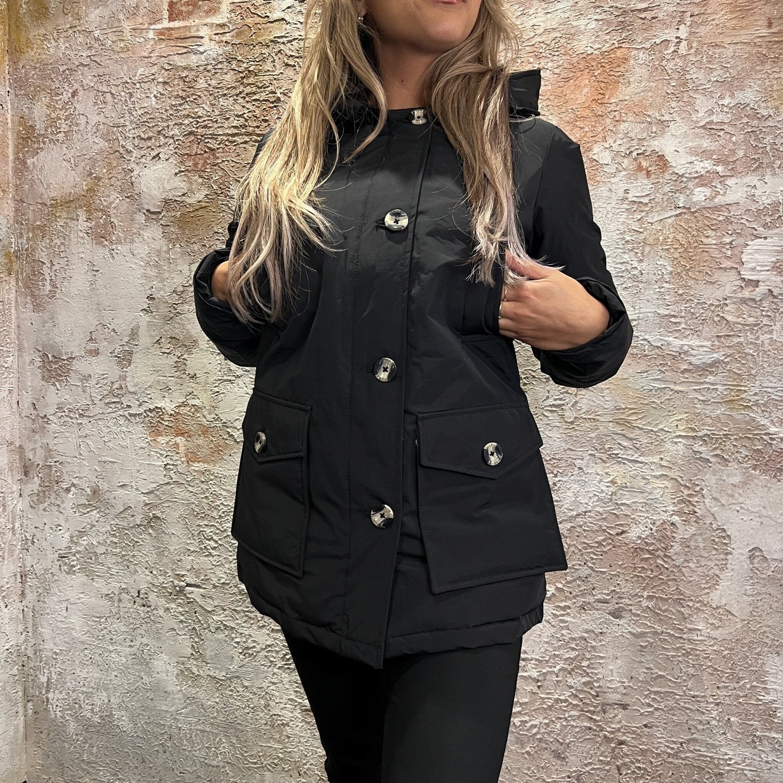 Airforce jas parka met 4 zakken, maat M, Verzenden, Gedragen, Maat 38/40 (M), Zwart