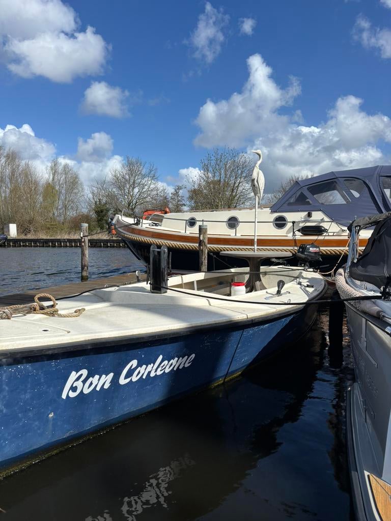 Witte valk met Suzuki buitenboord motor, Watersport en Boten, Ophalen, Gebruikt, Minder dan 5 pk, Viertaktmotor
