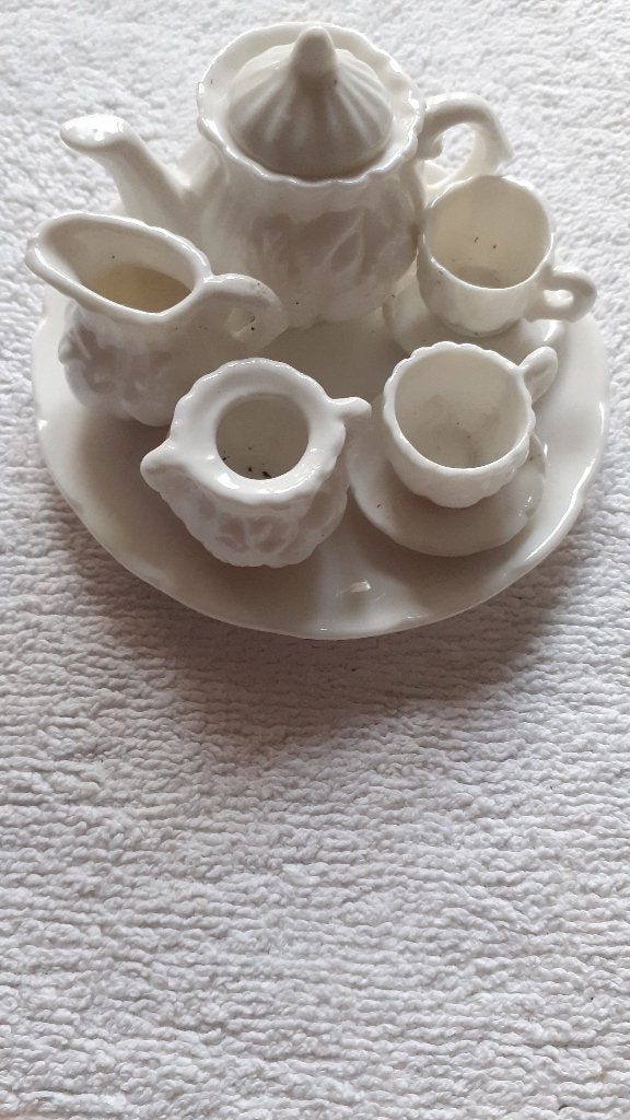Miniatuur theeserviesje wit porselein, Ophalen of Verzenden