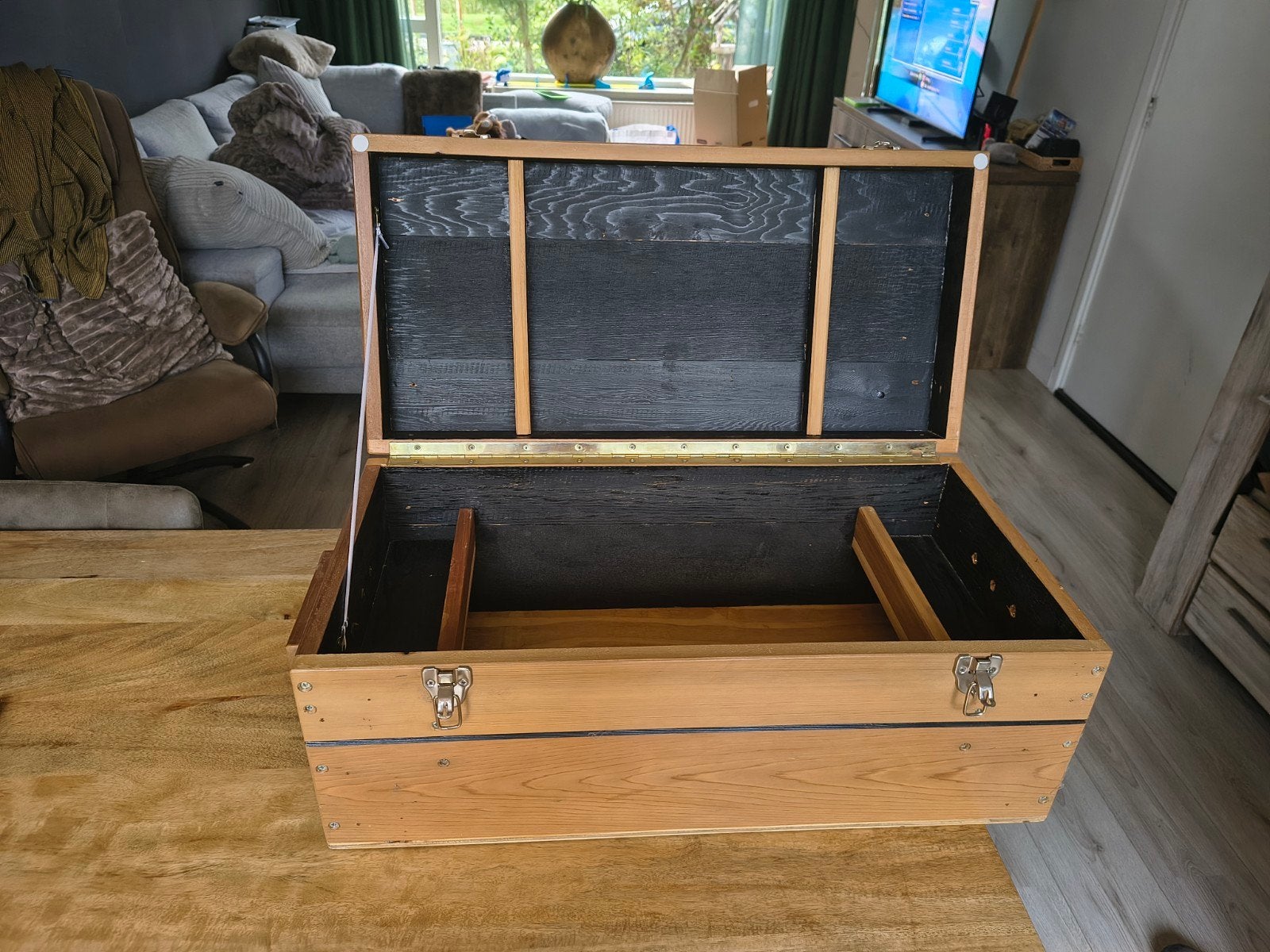 Mooie houten Red Ceder kist met inlegbak, Ophalen, Gebruikt, Overige houtsoorten