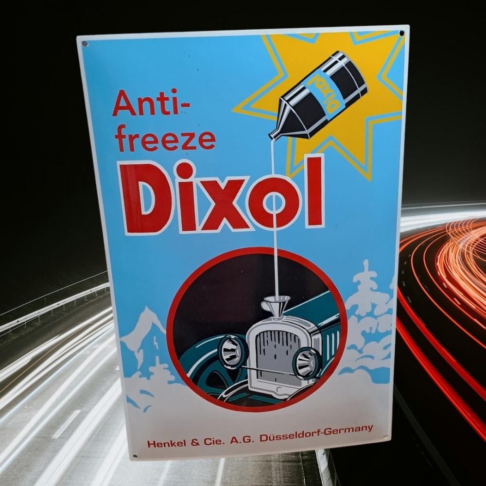 Emaille reclamebord van Dixol antivries, limited edition., Verzamelen, Reclamebord, ., Ophalen of Verzenden, Zo goed als nieuw