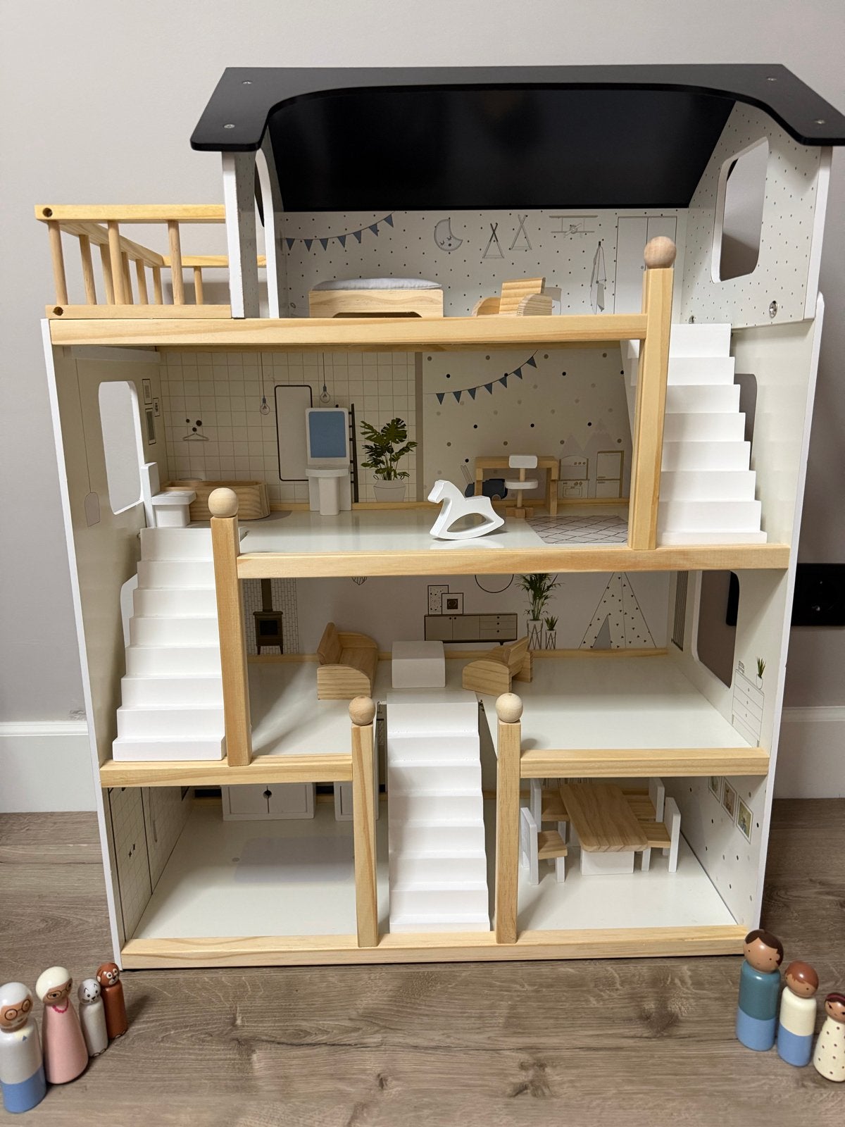 Petite Amelie Poppenhuis XL met 19-delig meubelset, Ophalen, Zo goed als nieuw, Overige typen