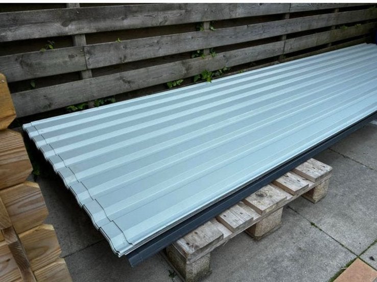 14 Trapezium dakplaten 4.20m - 0,7mm - ongebruikt, Doe-het-zelf en Verbouw, Platen en Panelen, Ophalen, Nieuw