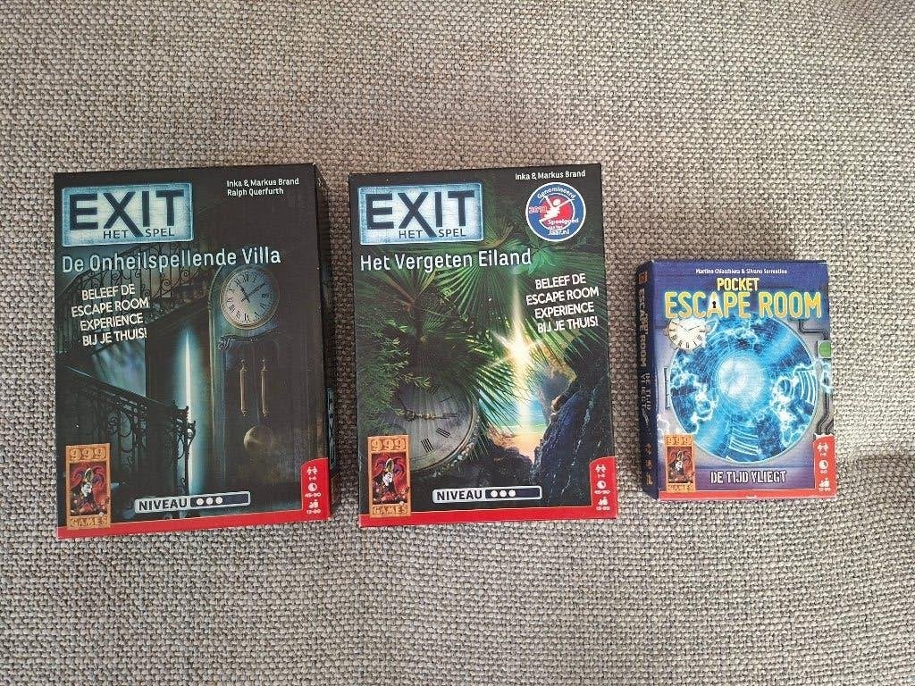 3x escaperooms voor thuis, Vijf spelers of meer, Ophalen of Verzenden, Zo goed als nieuw, 999 Games