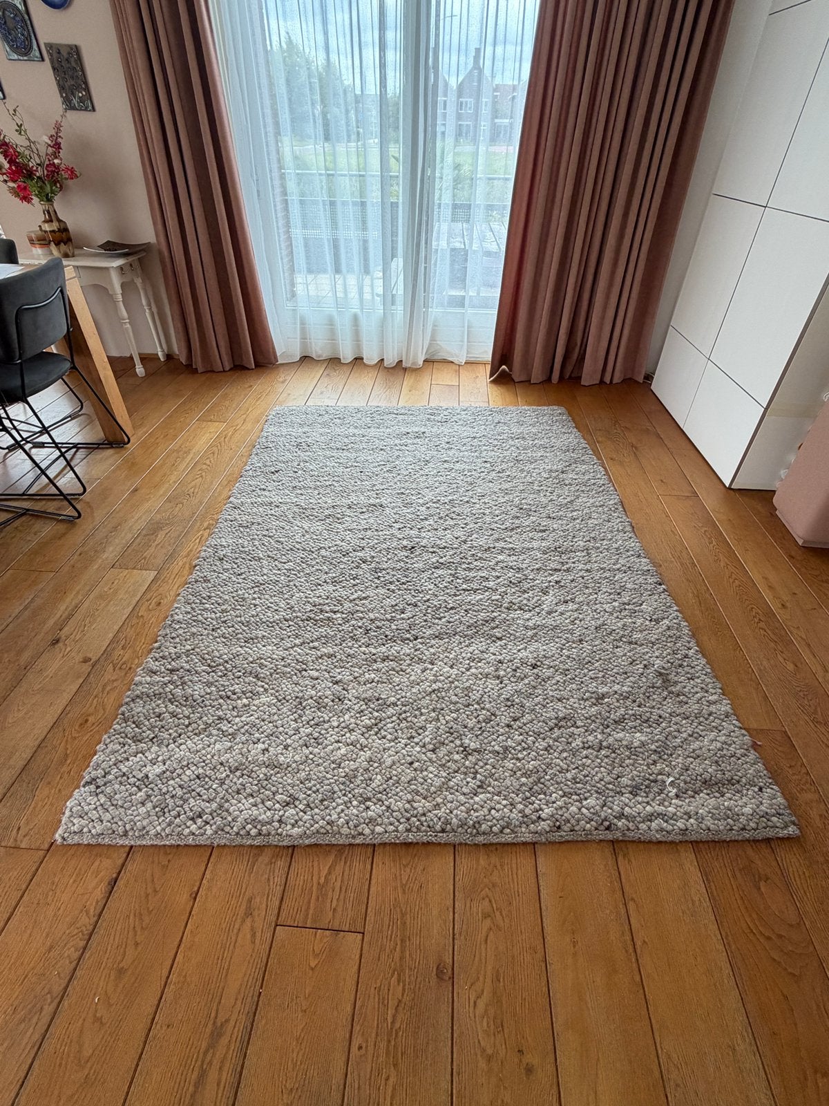 Wollen vloerkleed, Ophalen, Zo goed als nieuw, 200 cm of meer, Grijs