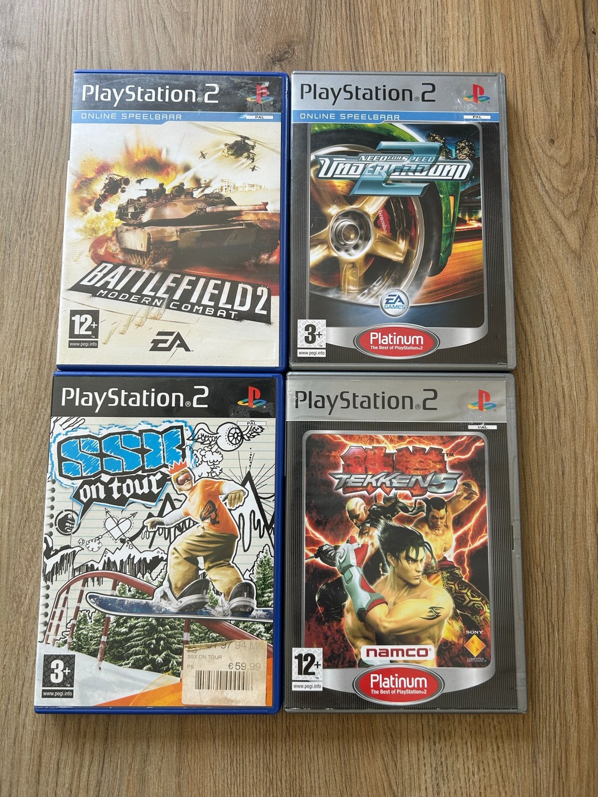 PS2 Spellen: Battlefield 2, SSX on Tour, Tekken 5, NFS Under, Spelcomputers en Games, Games | Sony PlayStation 2, Gebruikt, Overige genres