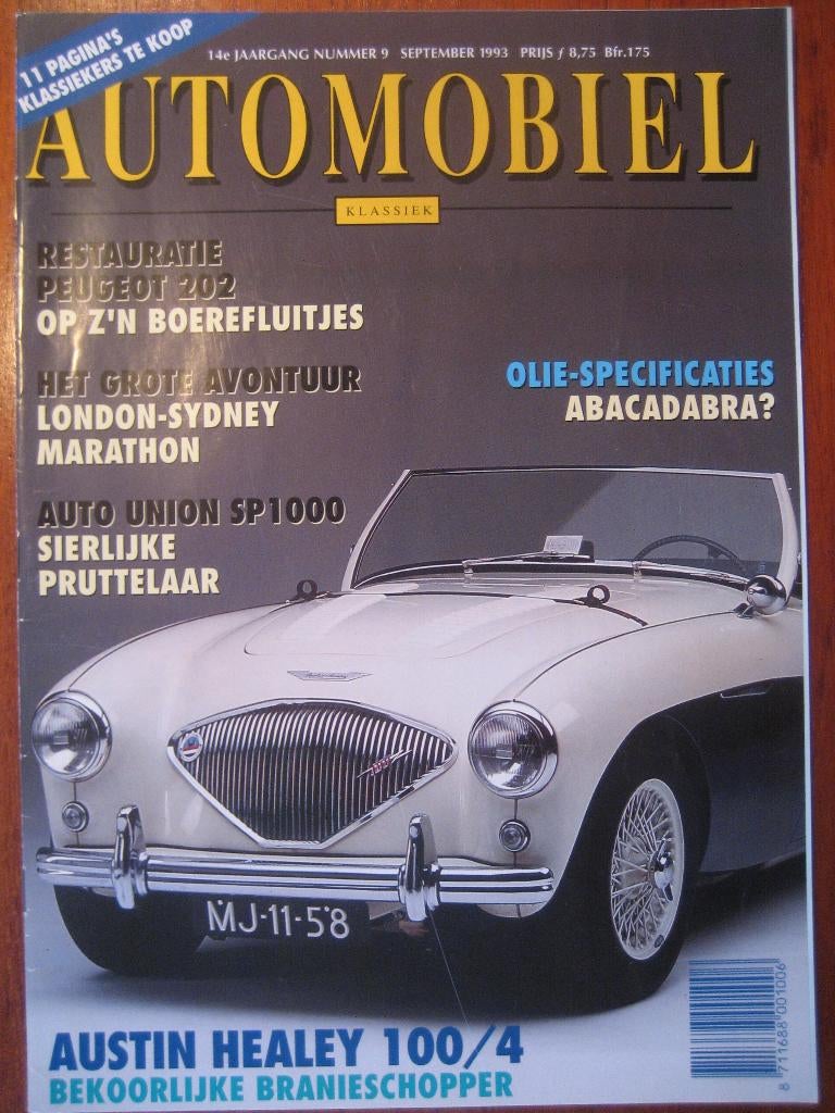 Het Automobiel 9 1993 Auto-Union 1000SP, Peugeot 202, 100/4, Ophalen of Verzenden, Nieuw, Peugeot