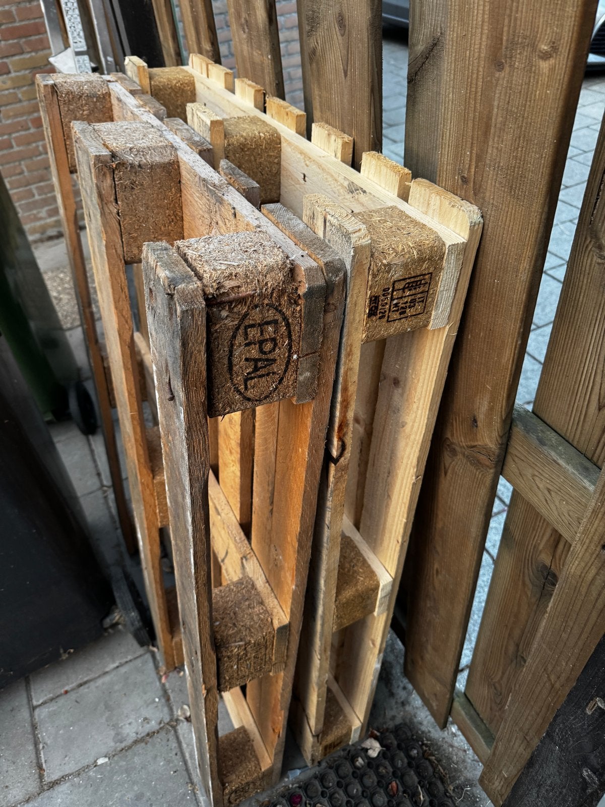 2x EPAL pallets, Ophalen, Gebruikt, 50 mm of meer, Minder dan 200 cm
