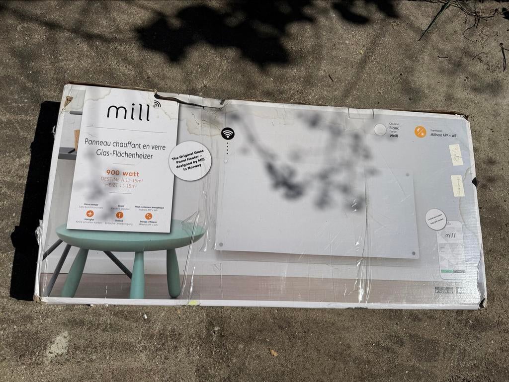 Mill Glass WiFi Paneelverwarming 900W - Nieuw in doos, Ophalen of Verzenden, Nieuw