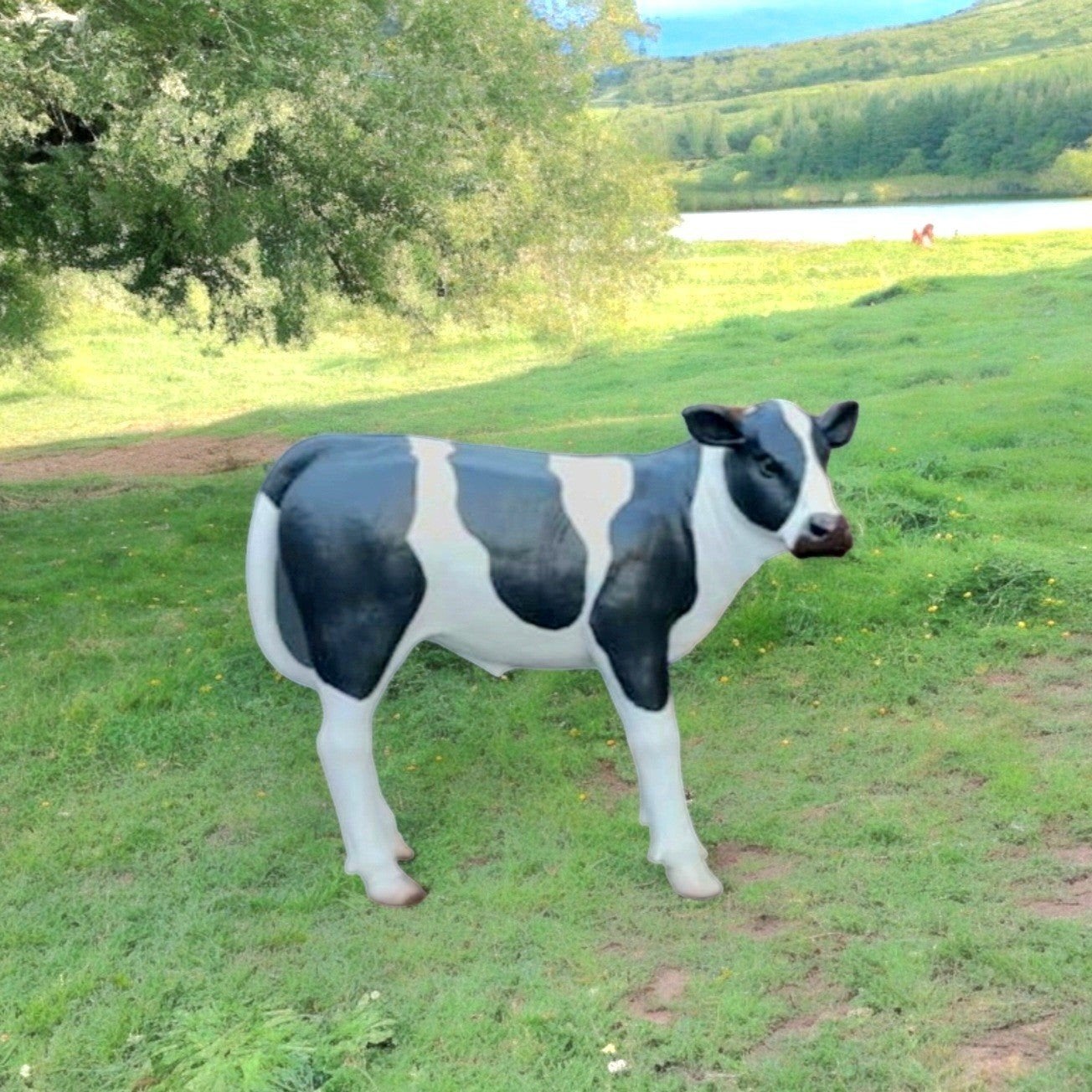 Beeld kalf polyester geiten beeld schapen beeld lammetje koe, Ophalen, Nieuw, Kunststof, Dierenbeeld