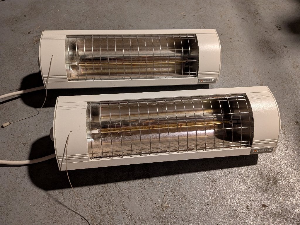 Twee terrasverwarmers 1400W, Tuin en Terras, Elektrisch, Plafond, Draaibaar, Gebruikt