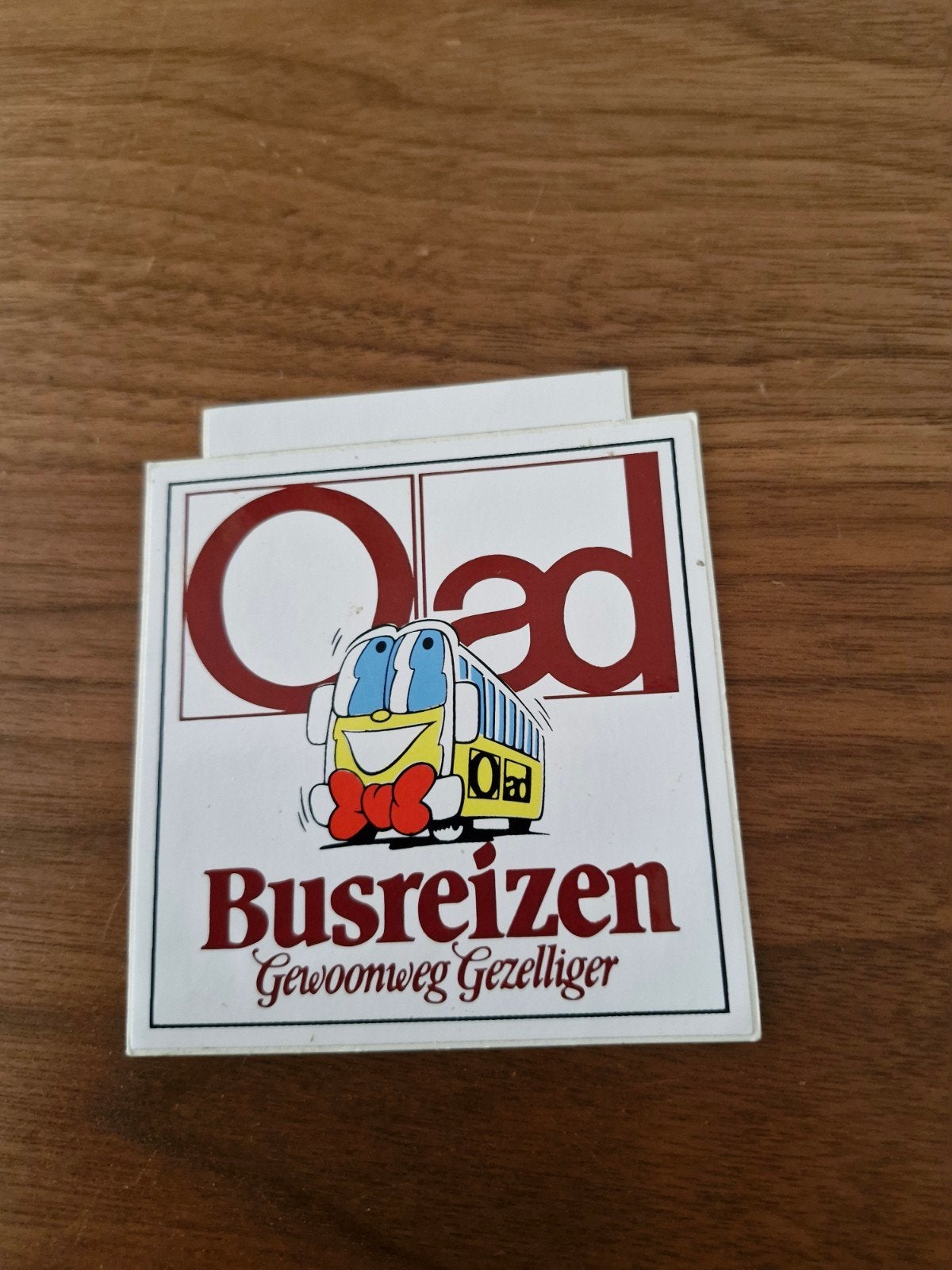 2012 Vintage Oad Busreizen sticker - Gewoonweg Gezelliger, Ophalen of Verzenden, Zo goed als nieuw, Overige typen