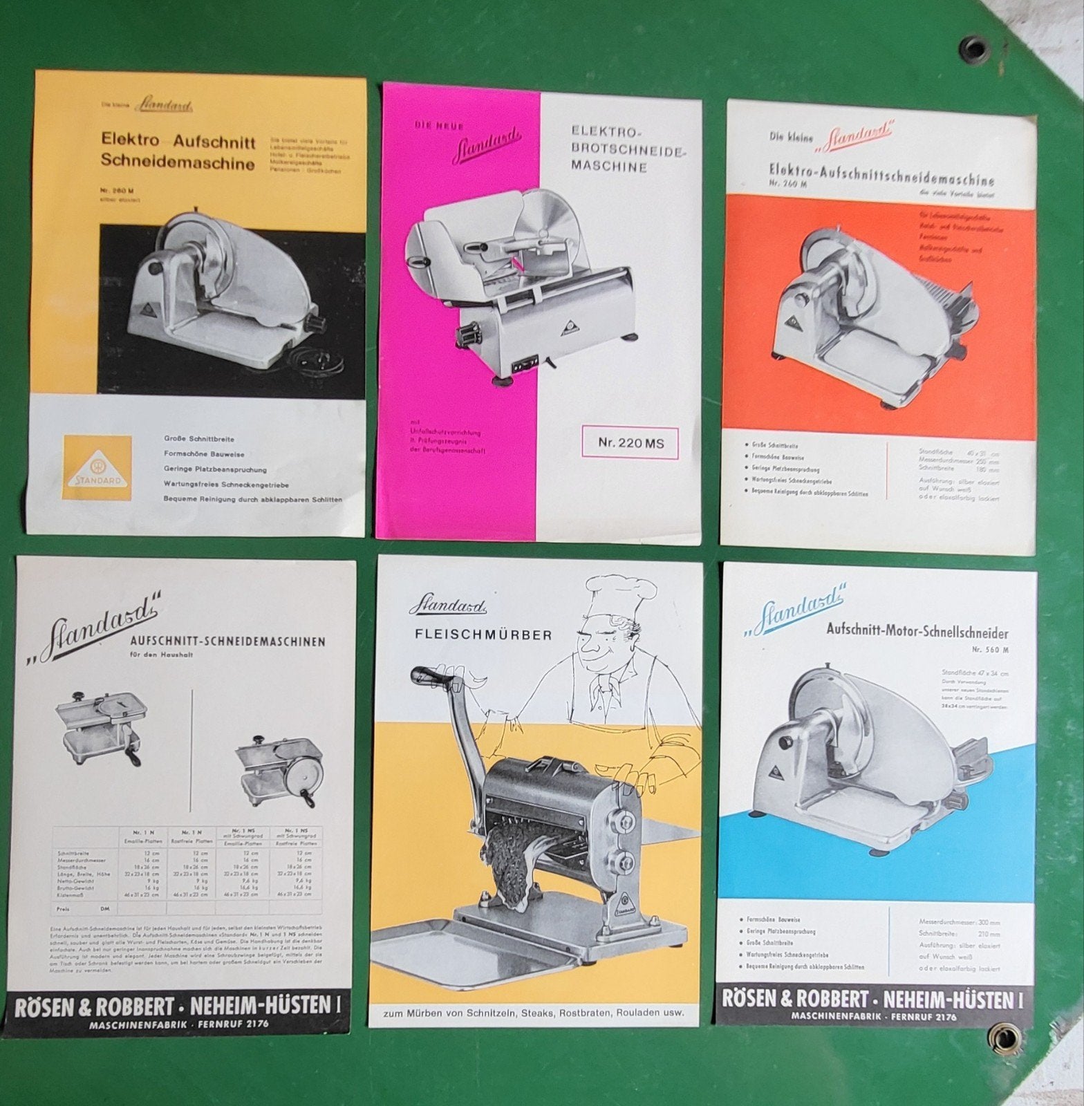 Lot van 6 oude folders: Slagerijmachines en snijmachines, Ophalen of Verzenden, Zo goed als nieuw, Overige typen