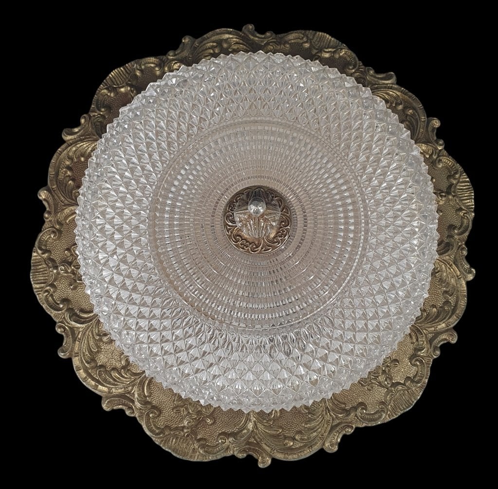 2091 hollywood regency style barok plafonniere plafoniere, Ophalen of Verzenden, Gebruikt