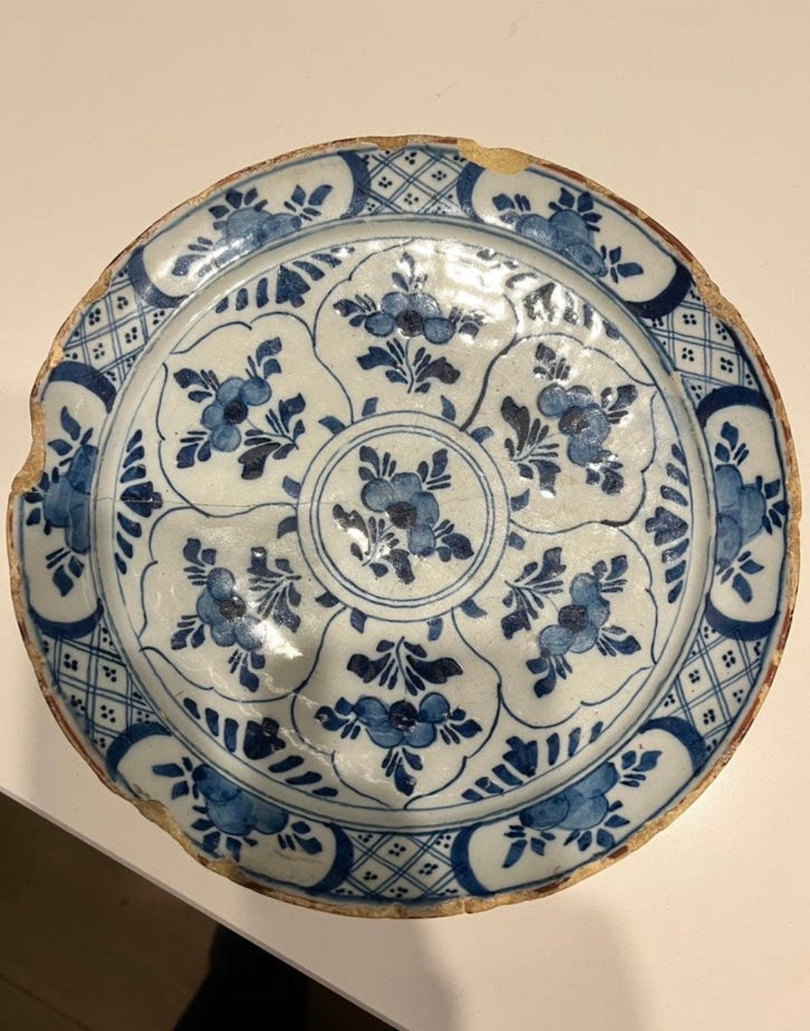 Antiek Delfts Blauw Bord - Handgeschilderd, Antiek en Kunst, Ophalen of Verzenden