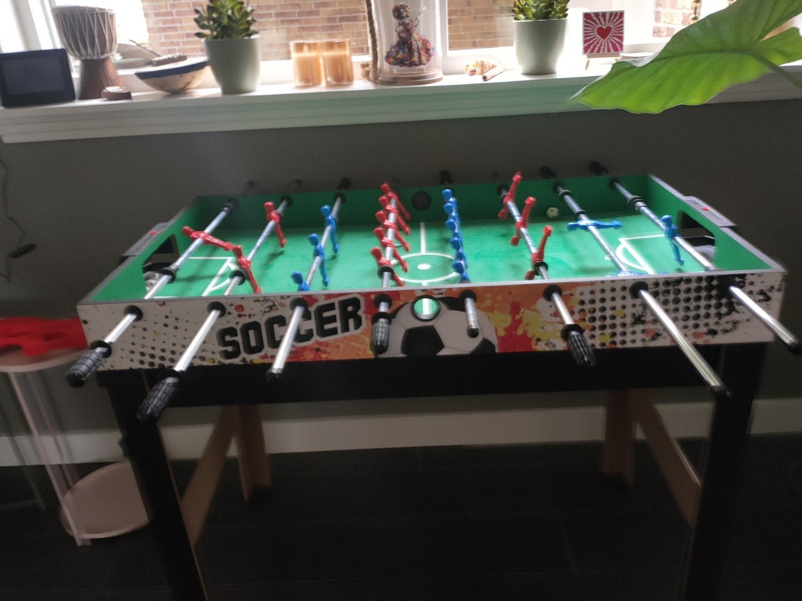 Drie-in-één Tafel: Voetbal, Airhockey en Pooltafel, Ophalen of Verzenden, Gebruikt