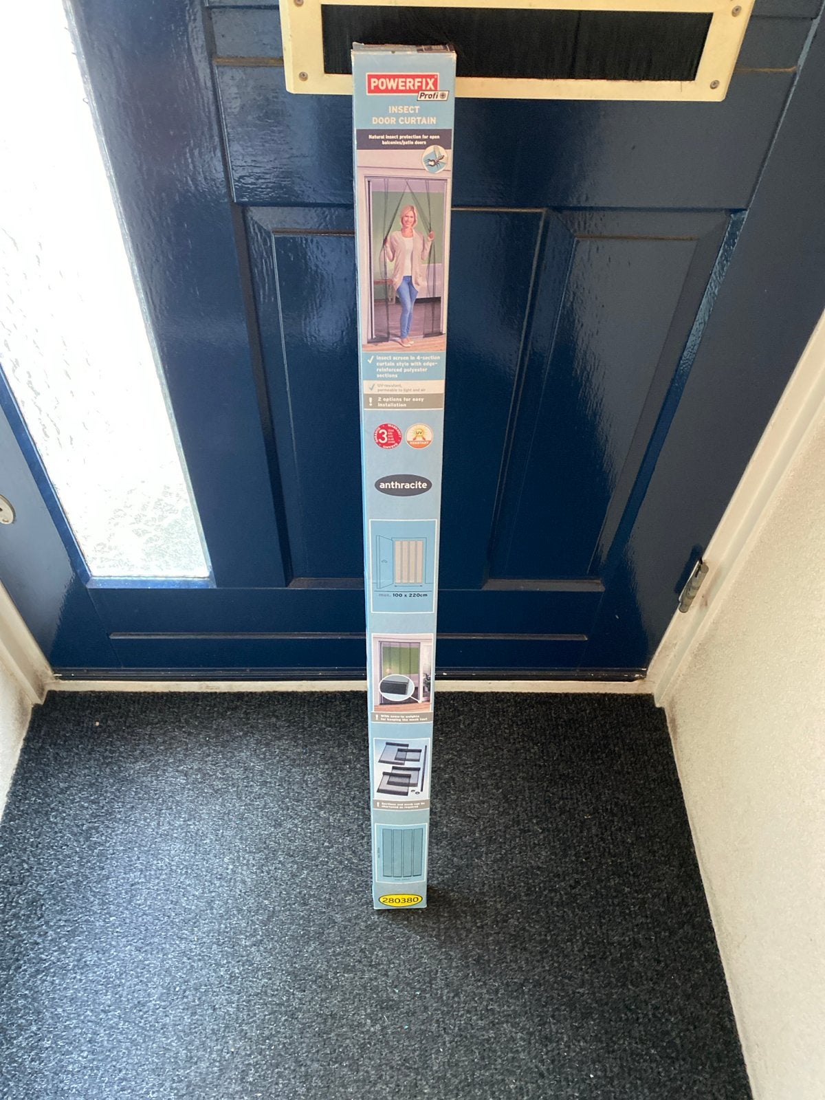 POWERFIX PLUS+ Insecten Hordeur Gordijn Antraciet, Doe-het-zelf en Verbouw, Deuren en Horren, 80 tot 100 cm, 215 cm of meer, Hordeur