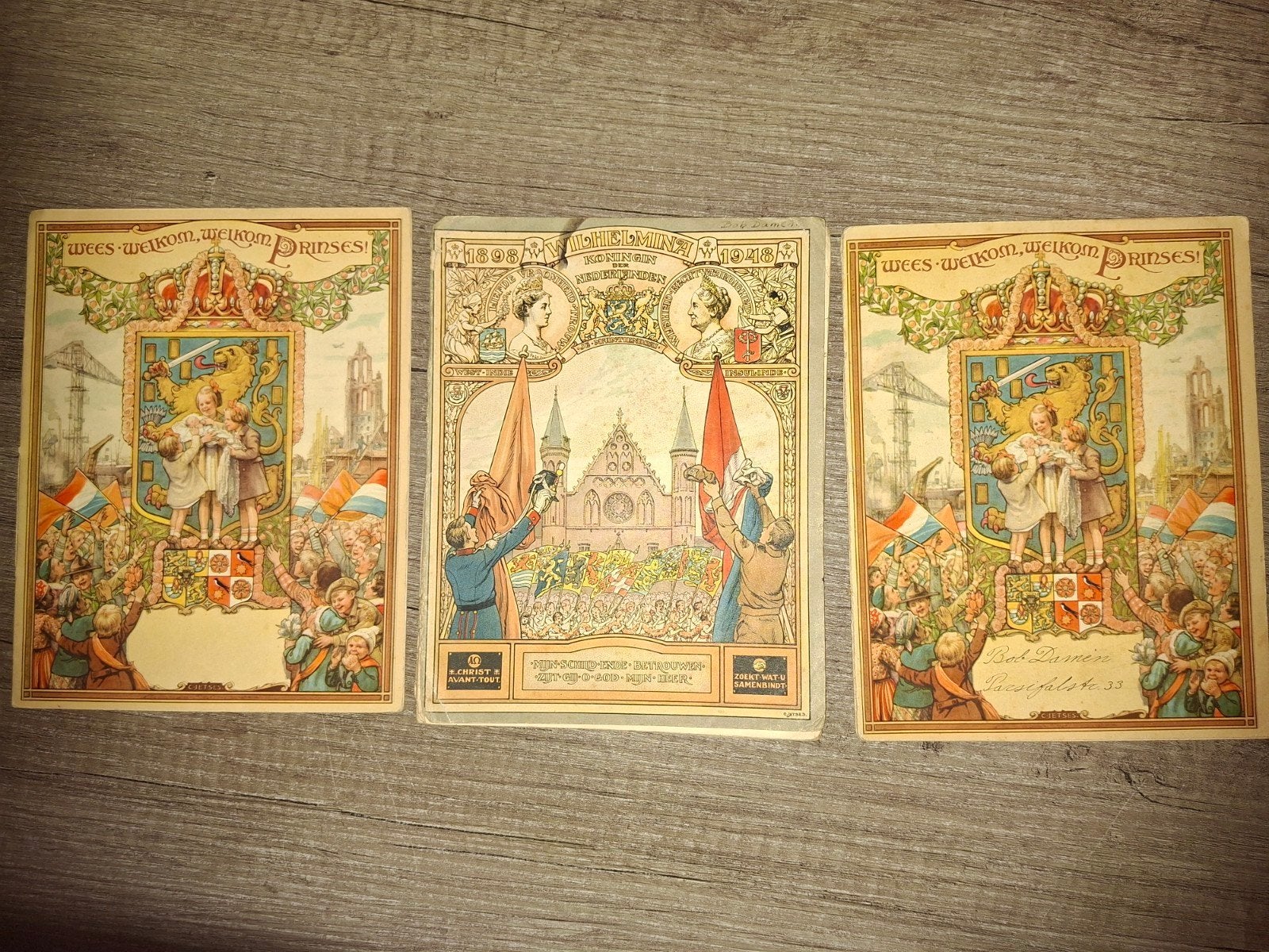 3 Oude Schriftjes Koninklijk Huis: Marijke & Wilhelmina, Verzamelen, Koninklijk Huis en Royalty, Ophalen of Verzenden