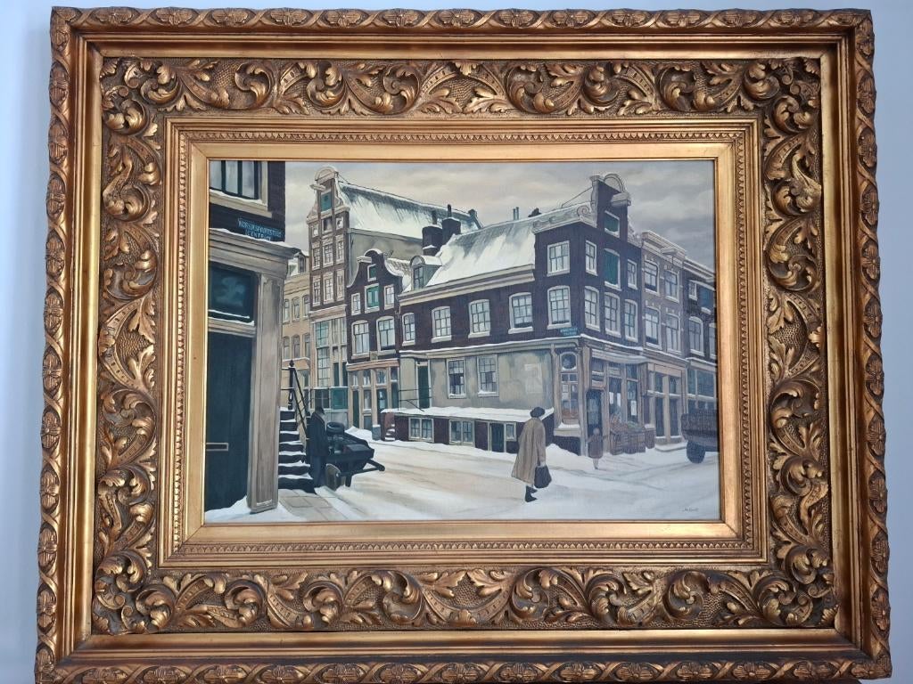 Prachtig schilderij historisch Amsterdam, Antiek en Kunst, Kunst | Schilderijen | Klassiek, Ophalen