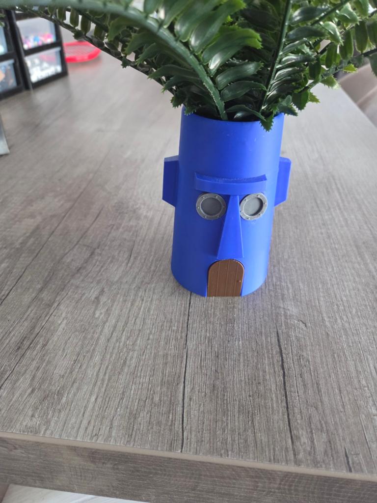 Octo's huis bloempot voor nepplanten, Kunststof, Gebruikt, Blauw, Ophalen of Verzenden
