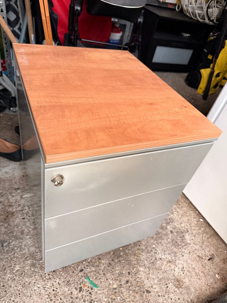 Metal rolling office pedestal drawer unit 42 × 57 × 52 cm, Huis en Inrichting, Ophalen, 42 cm, Zo goed als nieuw, Bureau-kast combinatie